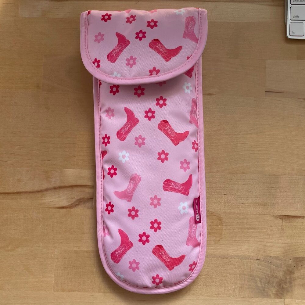 NWOT Pink Wester Cowgirl Curling and Flat Iron Case Travel Accessories